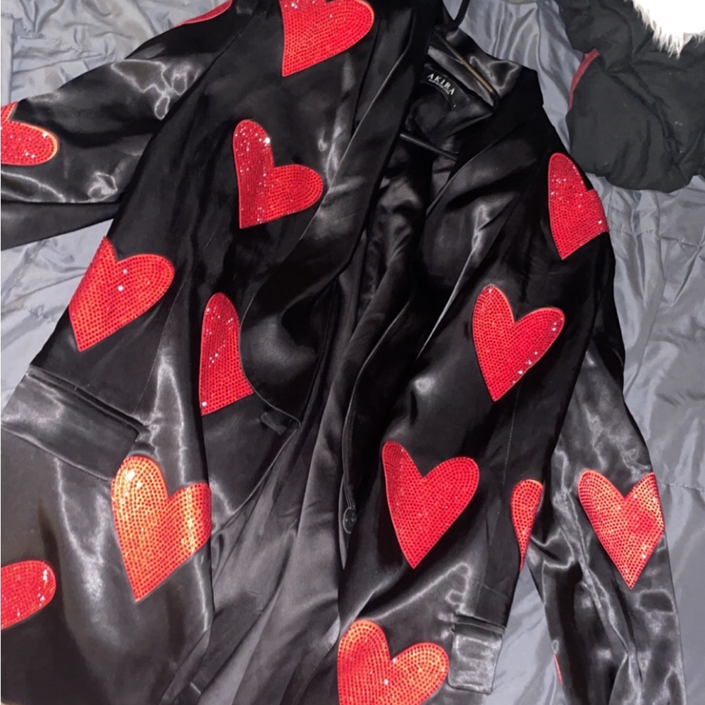 AKIRA rhinestoned heart blazer . WOMENS